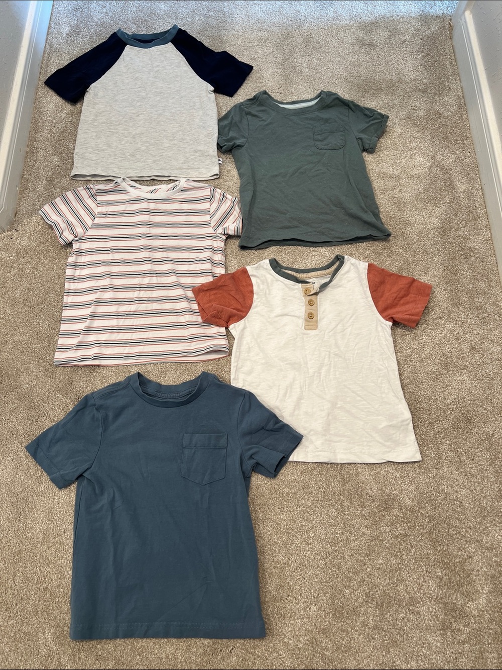 Tommy Bahama Kids Short Sleeve Tee Pack - Navy, Cream, Rust, Blue, Green